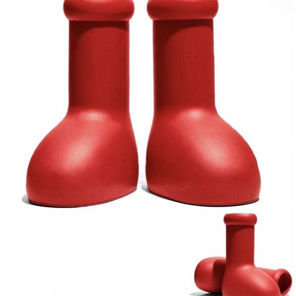 

astro boy red boots big head rain boots 2023 spring summer new high boots thick bottom round head fashion, Black