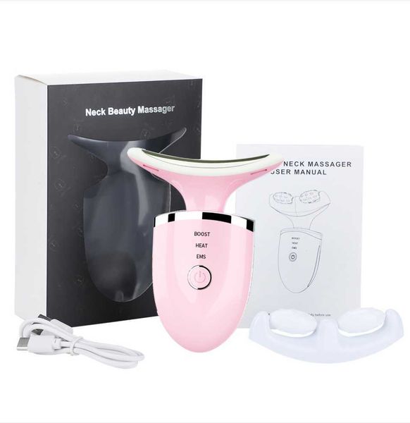 

neck massager face beauty device 3 colors led pn therapy skin tighten reduce double chin anti wrinkle remove skin care tools 230222