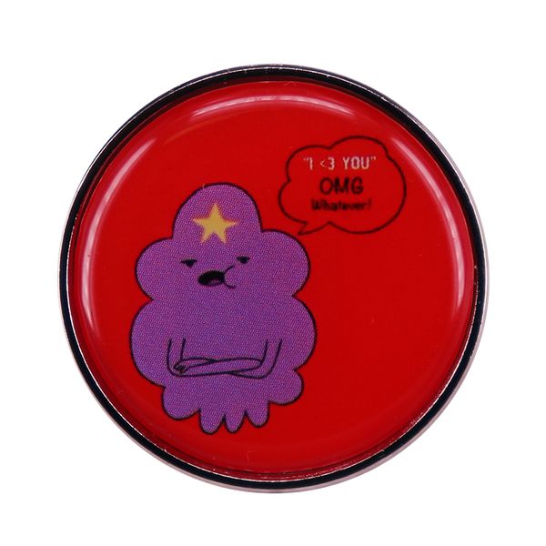 

lumpy space princess omg whatever pin adventure x time brooch purple cloud badge fashion jewelry decor, Blue