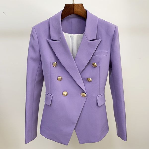 

womens jackets est designer blazer classic lion buttons double breasted slim fit jacket lavender 230222, Black;brown