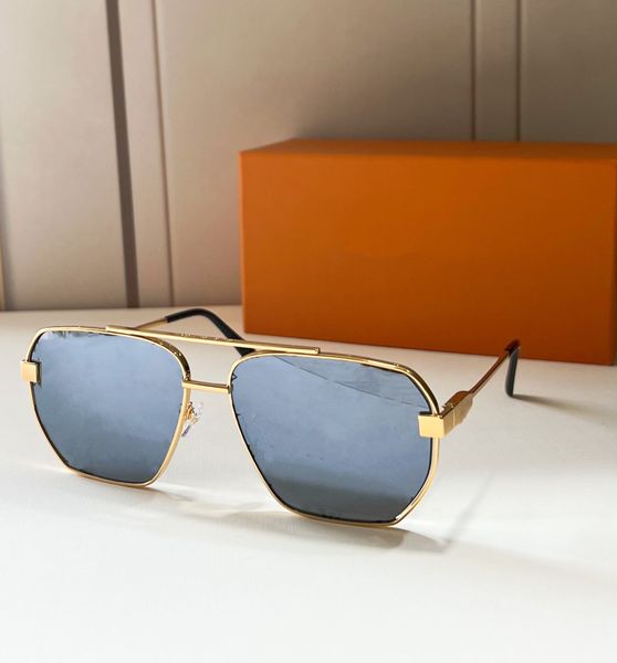 

2023luxury millionaire square sunglasses 1834 full frame vintage designer sunglasses for men shiny gold sell gold plated with box, White;black