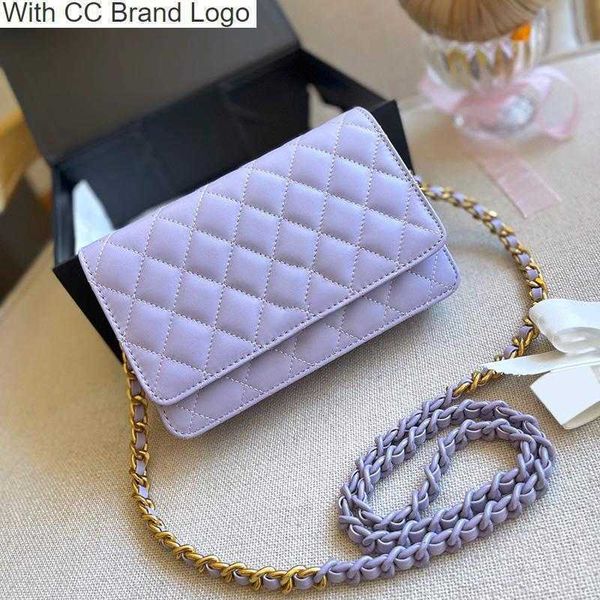 

luxury cc wallets 19cm womens wallet with two-tone chain card holder bags classic mini flap quilted gold matelasse chain crossbody shoulder, Red;black