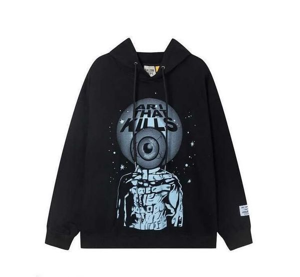 

mens designer hoodies sweatshirts hoodie galleryes depts gary painted graffiti used letters printed loose casual fashion men and women size, Black