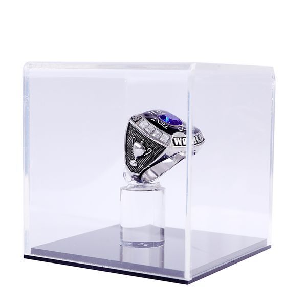 

championship ring display case box 1 slot hole | baseball ring softball ring box football ring case | sport ring high school ring display bo, Black;white