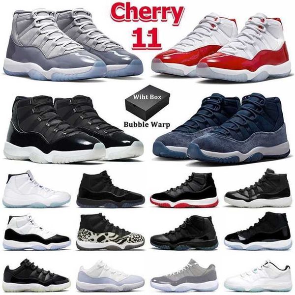 

with box jumpman 11 retro low basketball shoes men women 11s cherry midnight navy cool grey bred 72- legend blue concord mens trainers out, Black
