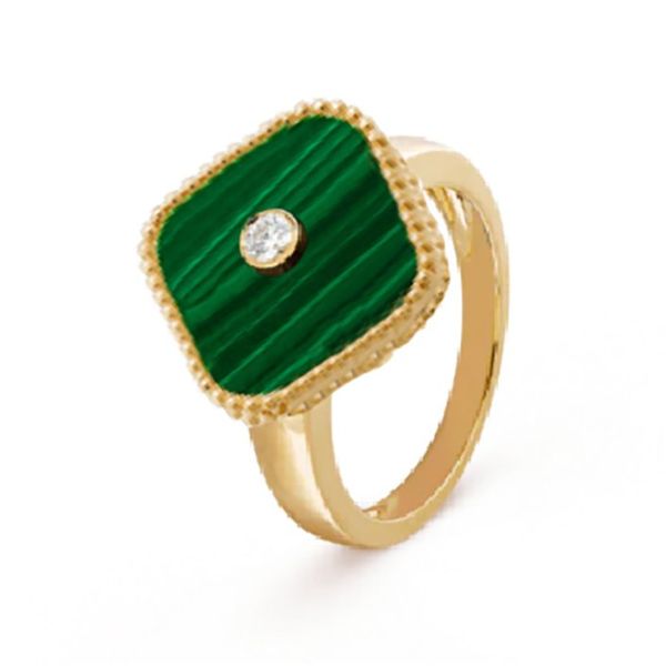 

18 style lucky clover ring four leaf cleef love gold rings for women mens luxury wedding rings s, Silver