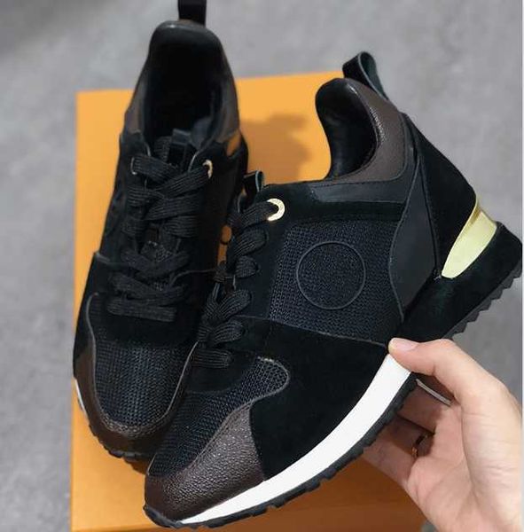 

2023 mens run away sneakers designer women shoes calf leather mesh mixed color trainer runner shoes tennis shoes casual sneakers with box no, Black