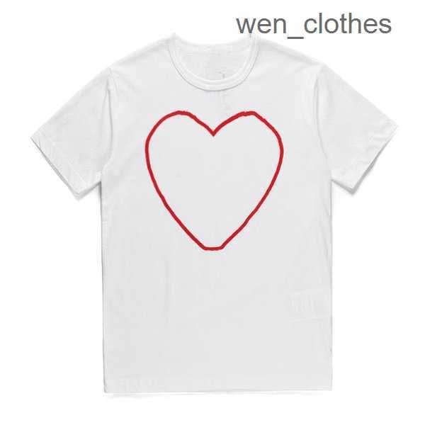 

fashion mens play t shirt designer red heart commes casual women s des badge garcons high quanlity tshirts cotton embro288p 8 c9av, White;black