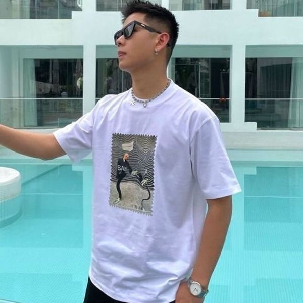 

men's t-shirt t shirt men womensshort sleeve cotton breathable tee r luxury letters print shirts spring summer high street casual mens, White;black