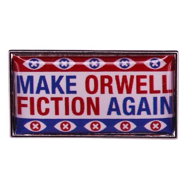 

make orwell fiction again enamel pin badge backpack decoration jewelry, Blue