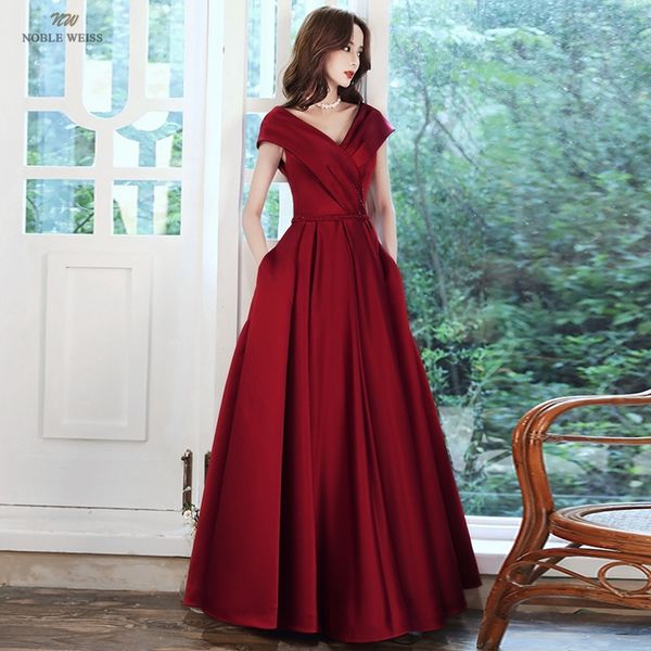 

party dresses evening dresses long v-neck prom dresses floor-length a-line dresses woman party night pleat satin prom dress 230222, White;black