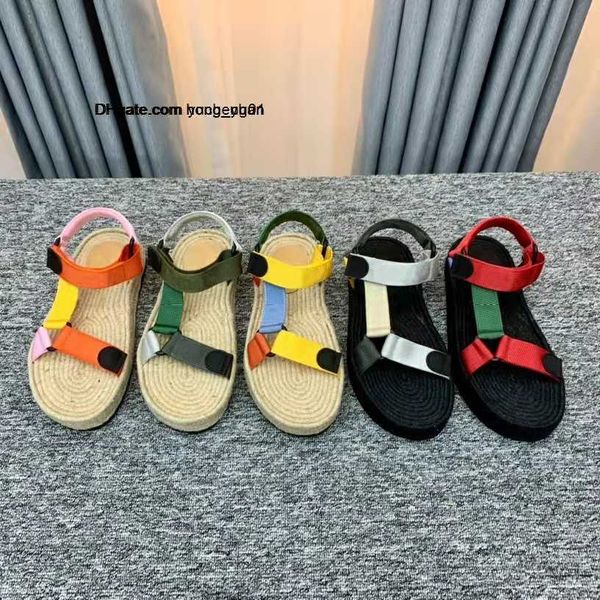 

strappy espadrille sandal platform sandals designer women casual weave straw shoes nylon webbing fabric straps embroidered jute sole size, Black