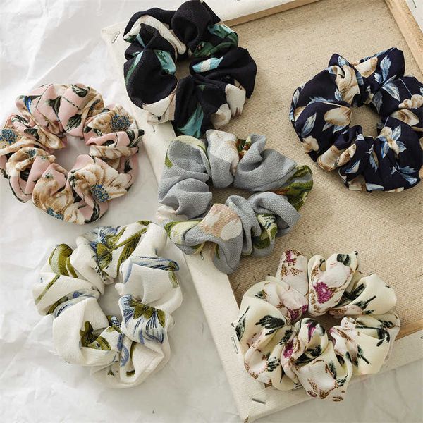 

hair clips barrettes wholesale ins selling chiffon floral elastic hair scrunchies fold cloth art for sweet girls hair accessories j230221, Golden;silver