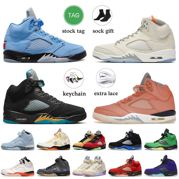 

2023 mens basketball shoes jumpman retro 5 unc aqua craft 5s dj khaled x we the sneakers crimson bliss sail racer blue off fire red white g, Black