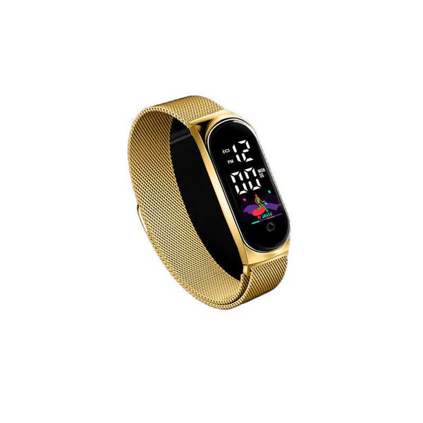 

electronic watch led women magnetic band strap waterproof touch feminine clock fashion digital wristwatches relogio feminino, Slivery;black