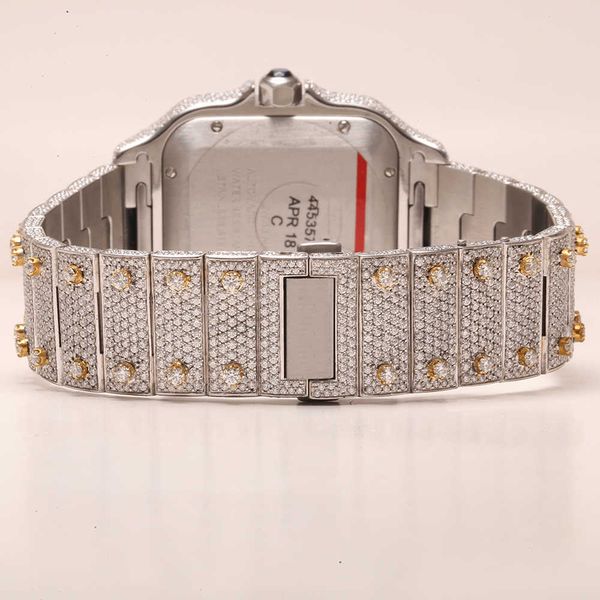 

4ywd wristwatch 2023 new arrival brand iced out luxury gold sier original customized hip hop men diam ond diamond, Silver