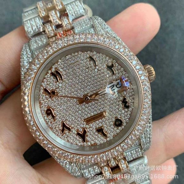 

wristwatches luxury custom bling iced out watches white gold plated moiss anite diamond watchess 5a replication mechanical f3jd4etb, Slivery;brown