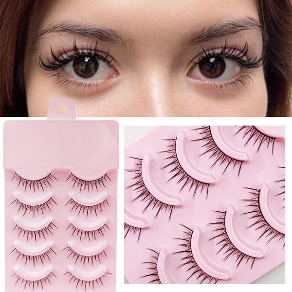 

manga cluster 3d faux lashes winged realistic daily dating natural false eyelashes extension clear band wispy lash makeup
