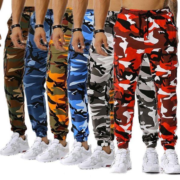 

men's pants camo casual drawstring sports jogging 230221, Black