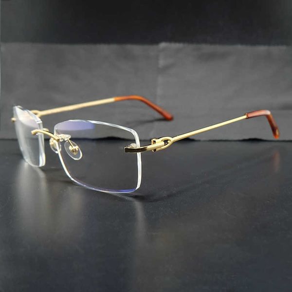 

rimless clear eye glasses frames mens transparent optical metal deisgner eyewear new fashion factory sun glasses 70%off, White;black