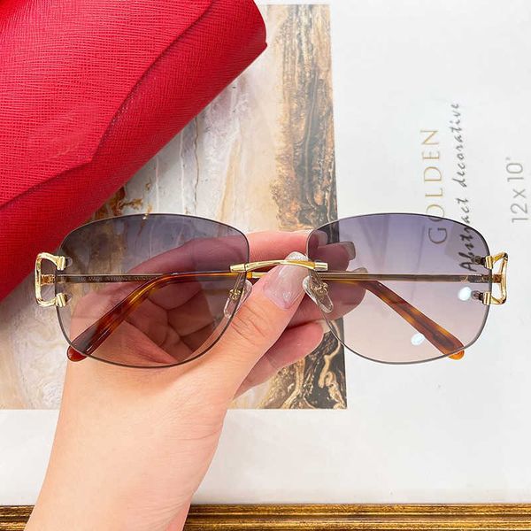 

new wire c sunglasses designer luxury stylish rimless sun glasses cool decoration outdoor shades eyewear new fashion factory sun glasses 70%, White;black