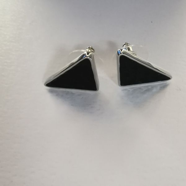 

triangle earring exquisite simple fashion letter stud pierced ear hole gift women accessories wholesale, Golden;silver