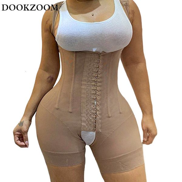 

waist tummy shaper shapewear bodysuit women control body shaper high compression garment abdomen trainer open bust fajas boned corset 230221