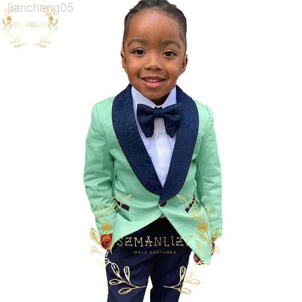 

clothing sets flower boys new design wedding party suit mint green jacket formal prom dress kids tuxedo outfits children performance come w0, White