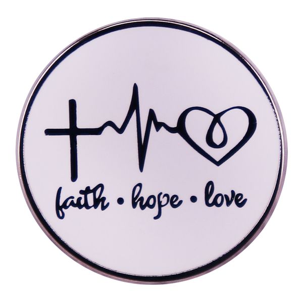 

faith hope love heart positive enamel pin jesus christian religious bible verse badge brooch jewelry gifts, Blue