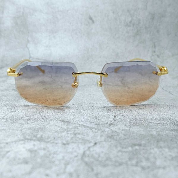 

rimless sunglasses luxury designer diamond cut sun glasses mens accessories outdoor protect eyewear women shades new fashion factory sun gla, White;black