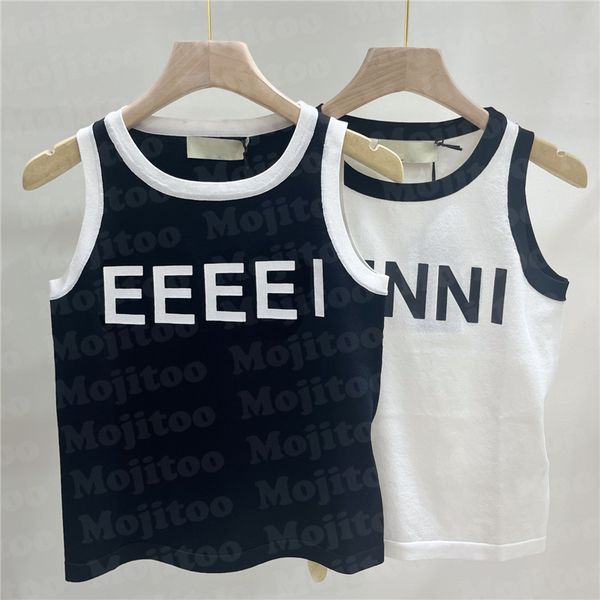 

sleeveless letter knits tanks t shirts for women black white designer sling casual jogging sports tank vest