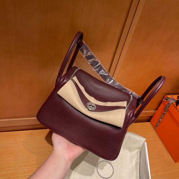 

9a luxury h ermes real leather linds's tote bags handmade bag togo cowhide layer shoulder diagonal doctor pillow silver buckle have rea