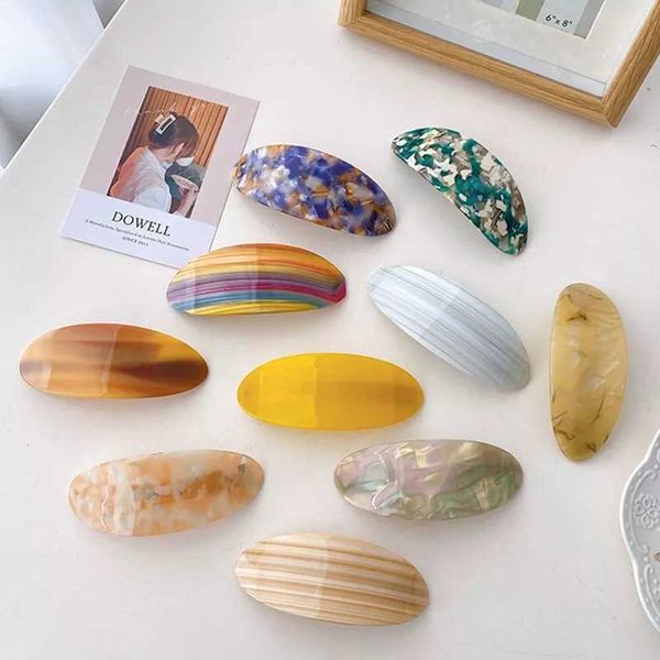 

hair clips barrettes korean fashion 10cm elliptical simple ponytail clip large barrettes spring clip hair accessories for woman girls j23022, Golden;silver