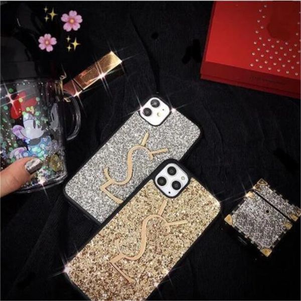 

Fashion Designer Phone Cases For iPhone 14 14Pro 14Plus 13 Pro Max 12 11 13Pro X XR XS XSMAX 7 8 Plus With Luxury Leather Shiny Rhinestone, Rose red