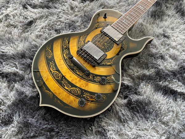 

oem electric guitar m mahogany body and maple totem black hardware abr-a bridge