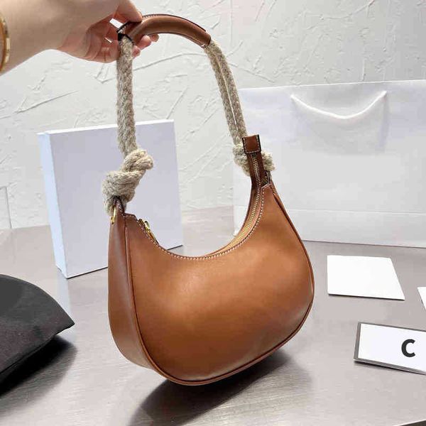 

new cross body designer bag underarm luxury bag hemp rope shoulder strap purse handbag letter print clutches wallet 220908