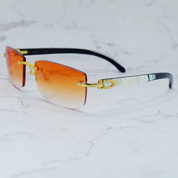 

luxury square sunglasses buffalo horn mens brand designer sunglass vintage rimless buffs women sun glasses new fashion factory sun glasses 7, White;black