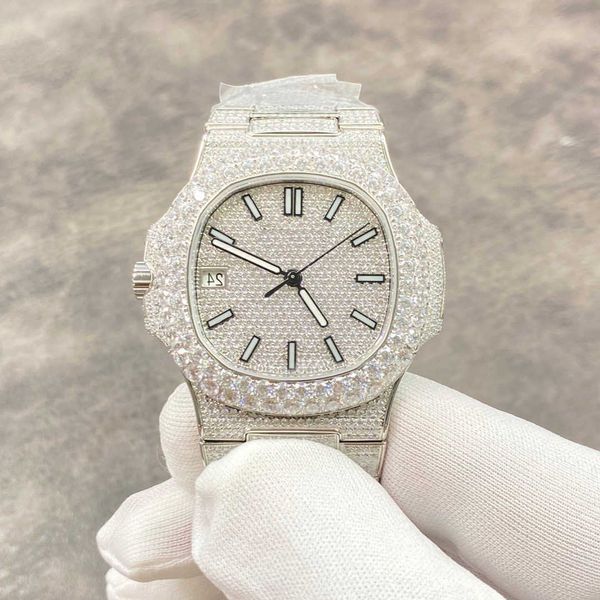 

wristwatches luxury custom bling iced out watches white gold plated moiss anite diamond watchess 5a replication mechanical fk1u, Slivery;golden