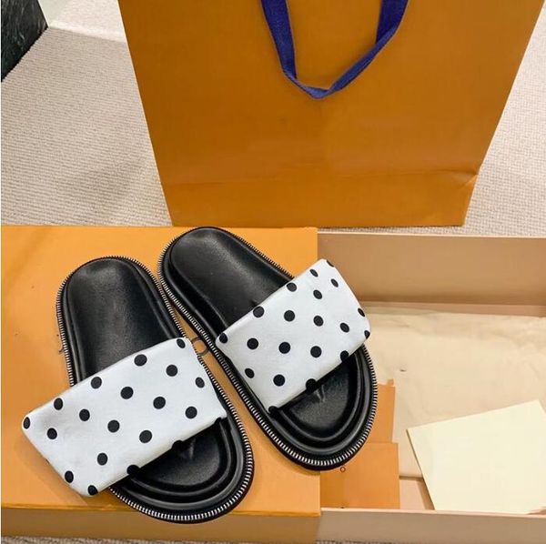 

designers pool pillow mules women sandals sunset flat comfort mules padded front strap slippers fashionable easy-to-wear style slides 35-45, Black