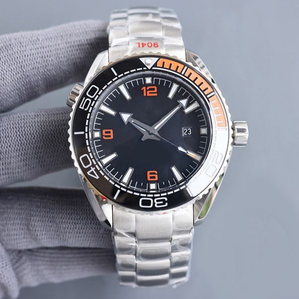 

designer dhgate mens watches 43.5mm automatic mechanical outdoor watch seama stainless steel bracelet rotatable bezel luminous waterproof mo, Slivery;brown