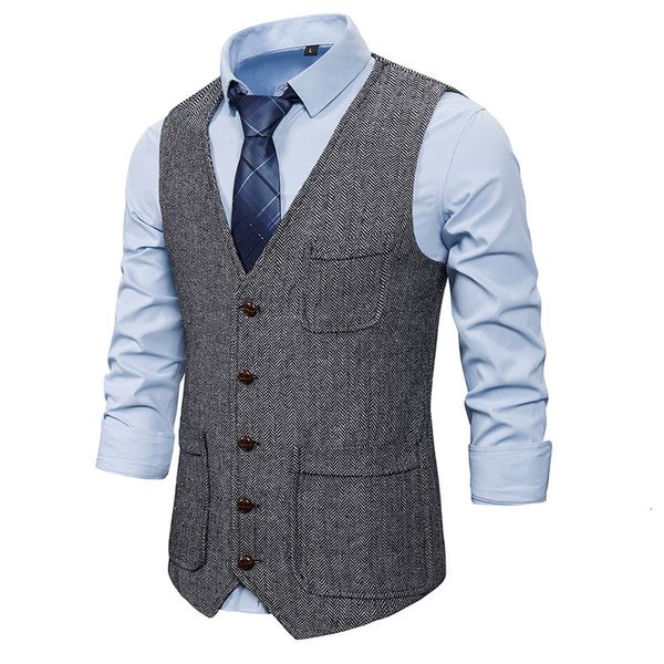

men's vests suit men business casual slim mens wedding waistcoat formal dress fashion single breasted 230222, Black;white