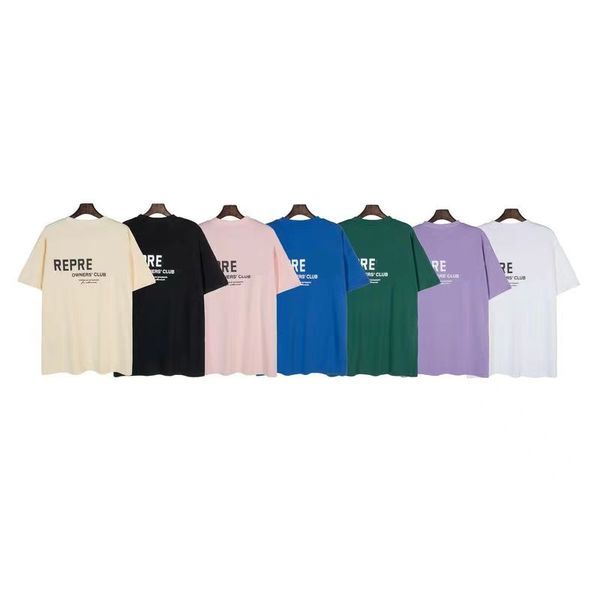 

designer plus tees repre classic letter fashion is a versatile american high street loose men's couple's cotton short sleeve t-shi, Black;brown