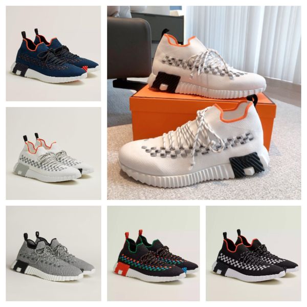 

2023 new famous flex men sneakers shoes knit leather braided technical canvas sports runner skateboard shoe lace up rubber sole outdoor trai, Black