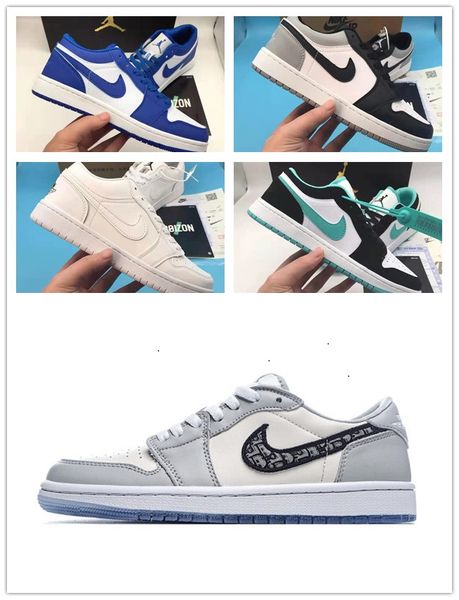 

2022 originals nike jordan 1 men's basketball shoes women high-comfortable sports outdoor sneakers a07, Black