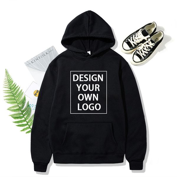 

mens hoodies sweatshirts your own design text picture custom sweatshirt diy anime print loose casual hoody clothing sportswear 230222, Black