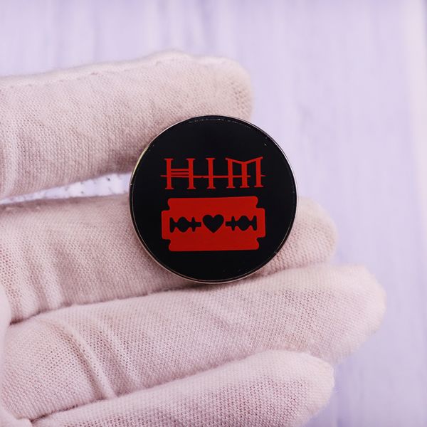 

him razorblade romance pin button brooch him ville valo band vv h i m badge, Blue