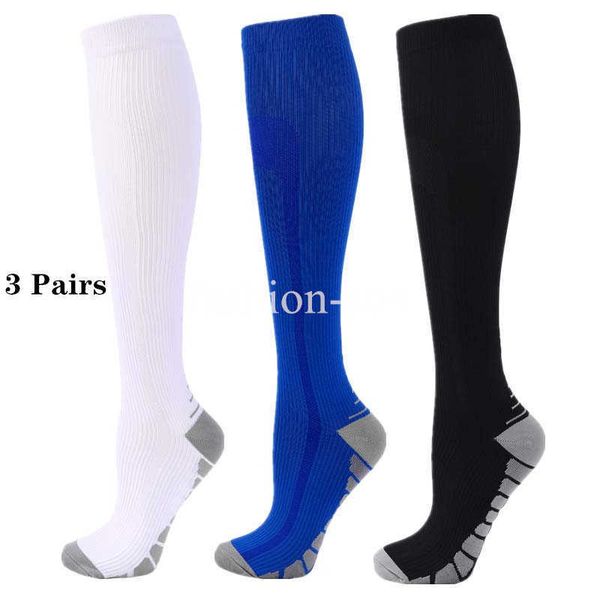 

5pc socks hosiery 3 pairs compression stockings men women hiking running socks flight travel pregnancy swollen varicose veins marathon sport, Black;white