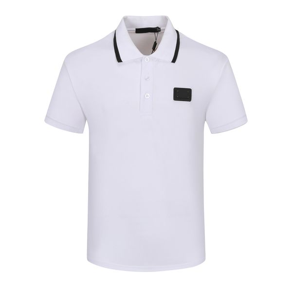 

new designer men's polos fashion shirt printing splicing t-shirt men's and women's t-shirt short sleeve shirt casual men&#03, White;black