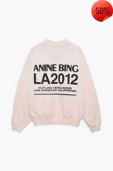 

anine bing women sweatshirt letter printing brushed round neck loose plush sweater designer fashion pullover hoodie3632, Black