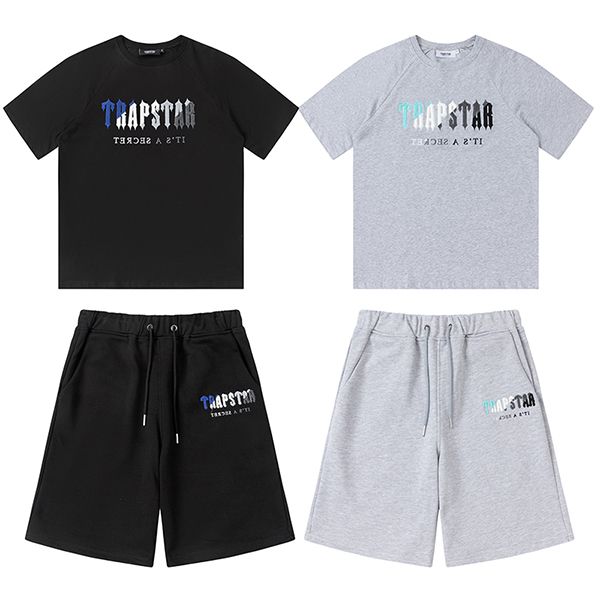 

trapstar 7 styles trapstar london suit chest towel embroidery mens t shirt and shorts casual street shirts british fashion brand suits desig, Gray